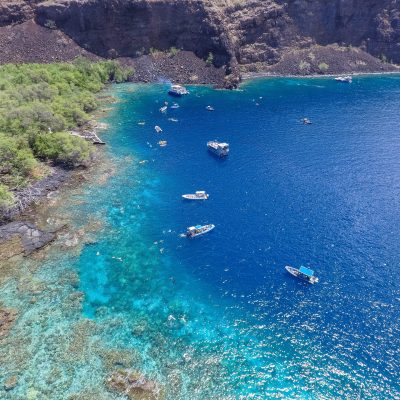 a blue pool of water